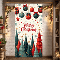 thumbnail image 5 of Festive Design Merry Christmas Banner Red Green Ornaments Holiday Trees Graphic for Christmas Party Indoor Home Decoration, 5 of 9