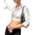 thumbnail image 3 of Women'S Long Bell Sleeve Cropped Button Down Shirts Collared Crop Blouses Tops White L, 3 of 9