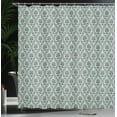 thumbnail image 4 of Ambesonne Floral Shower Curtain, Damask Inspired Oriental Art, 69"Wx70"L, Dark Rosewood Pale Teal, 4 of 5