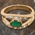 thumbnail image 5 of LBG British Made 14k Rose Gold Natural Emerald & Diamond Womens Band Ring - 33 size options - Size 12, 5 of 7