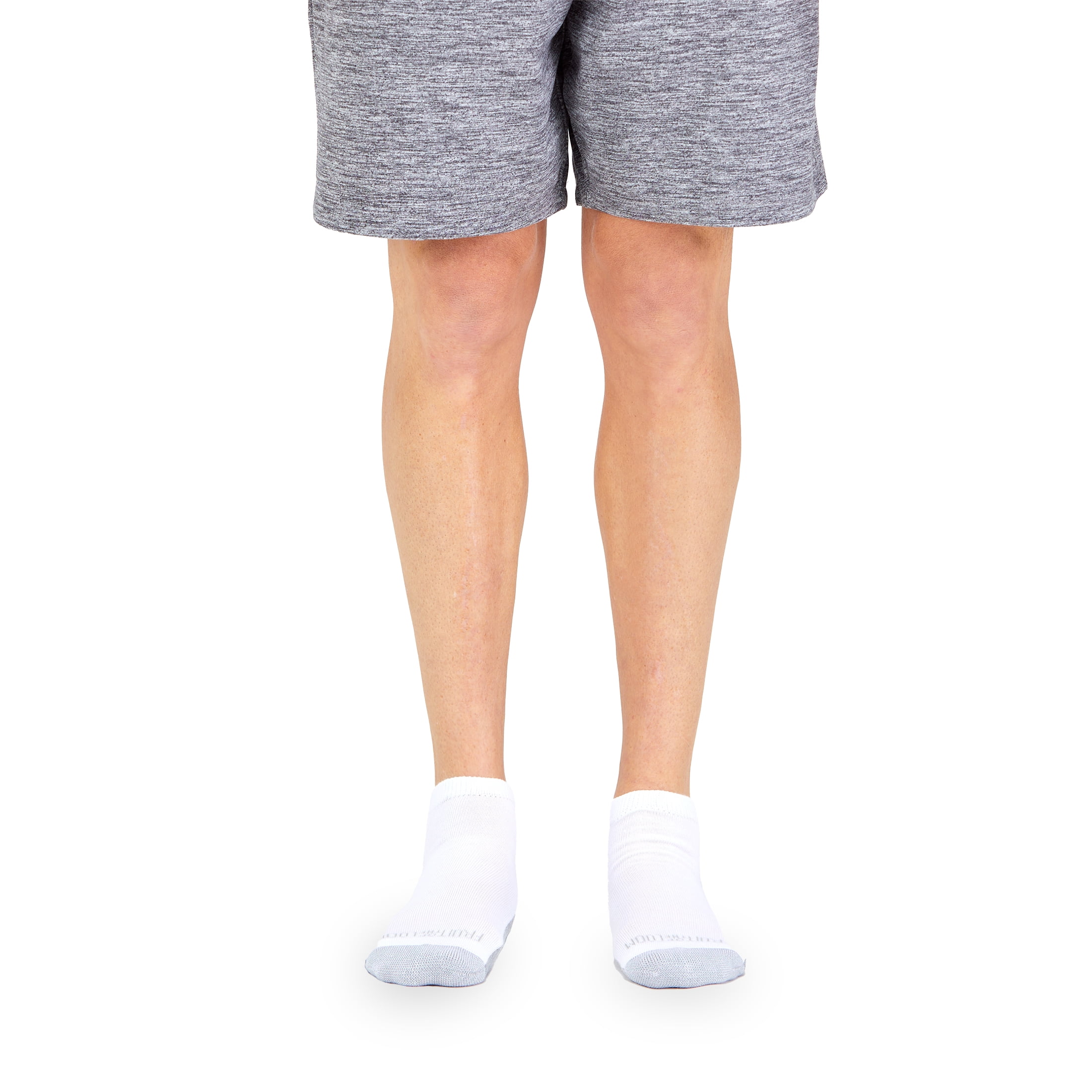 Fruit of the Loom Men's Dual Defense No Show Socks, Sizes 6-12, White (6-Pack)