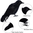 thumbnail image 2 of Paquete de 6 decoraciones de cuervos para Halloween, accesorios de pájaros de plumas negras falsas hechos a mano de tamaño real, 2 of 5