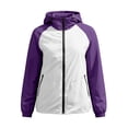 thumbnail image 5 of GUACER Colorblock Lightweight Hooded Windbreaker for Women with Storage Pouch, Packable Nylon Waterproof Zip-Up Jackets, 5 of 8