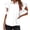White, variant on Women Ruffle Button Down Shirts Short Sleeve Lapel Tops Blouse