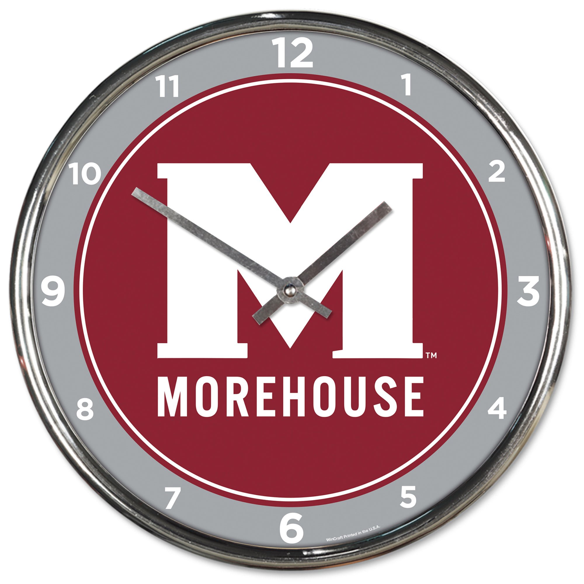 WinCraft Morehouse Maroon Tigers 12.75 Chrome Wall Clock