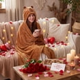 thumbnail image 5 of Capybara Wearable Blanket Hoodie - Capybara Gift Costume Adults Oversize Flannel Wrap Throw Gift for Mom Girlfriend Wife Birthday Female Black Women in History, 5 of 10