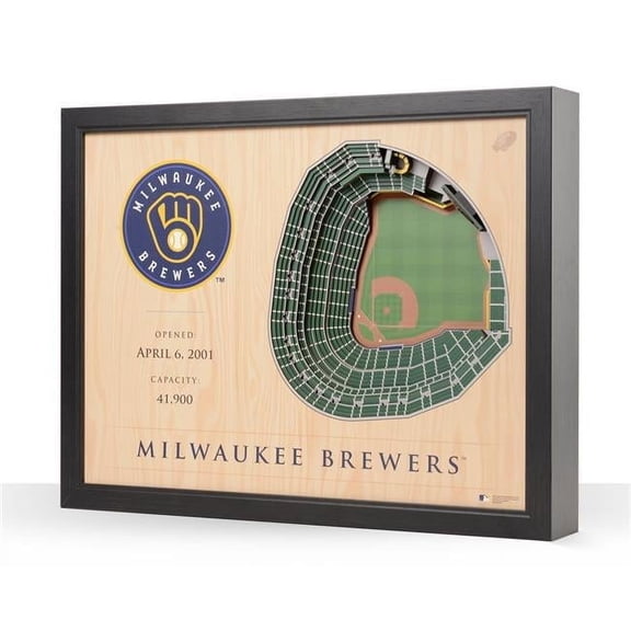 YouTheFan MLB Milwaukee Brewers 25-layer Stadiumview Wall Art