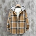 thumbnail image 2 of YAYUBA Hooded Flannel Shirt for Men Casual Button Down Shirt Long Sleeve Plaid Hoodie with Pocket, 2 of 6