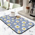 thumbnail image 2 of Washable Rubber Daisy Cute Floral Dish Drying Mats for Kitchen Counter Home Large Coffee Bar Pad Accessories and Decor for Utensils Stemware 19.5''x12'', 2 of 7