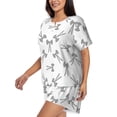 thumbnail image 2 of Kdxio Antenna Icon Print Pajamas Sets for Women Short-Sleeved Pjs with Lounge Shorts Two Piece Sleepwear S-4XL, 2 of 5