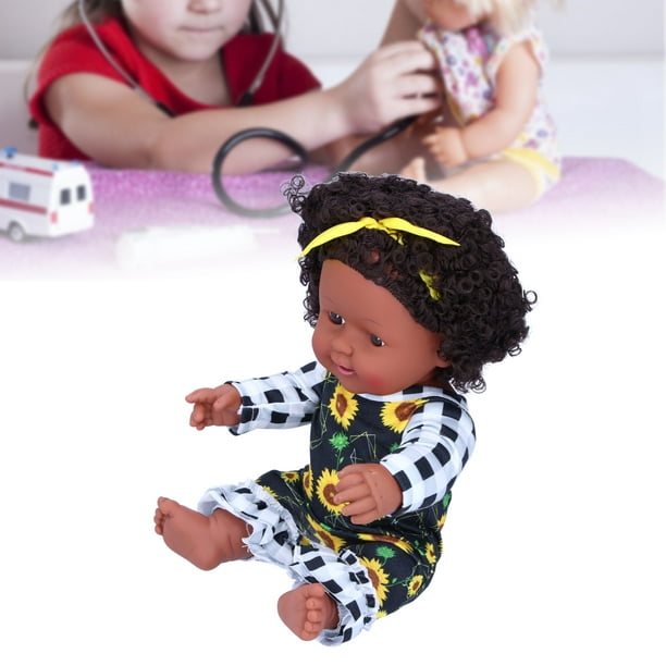 Poupée Bébé Africaine, Poupée Bébé Simulée Poupée Noire Simulée Poupée  Fille Noire Mignonne Lavable Pour Bébé Poupée Enfants Cadeaux  D'anniversaire 