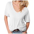 thumbnail image 1 of Women's Fashion Deep V Neck Short Sleeve Tops - Solid Color, Polyester Blend, Slim Fit, Perfect for Daily and Party Wear, 1 of 5