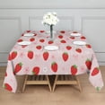 thumbnail image 3 of Strawberry Plants Fruit Flower Bow Square Tablecloth,Waterproof Square Table Cover,Wipeable Spillproof Washable Table Cover for Home Kitchen Party Decor 42"X42"(107x107cm), 3 of 6