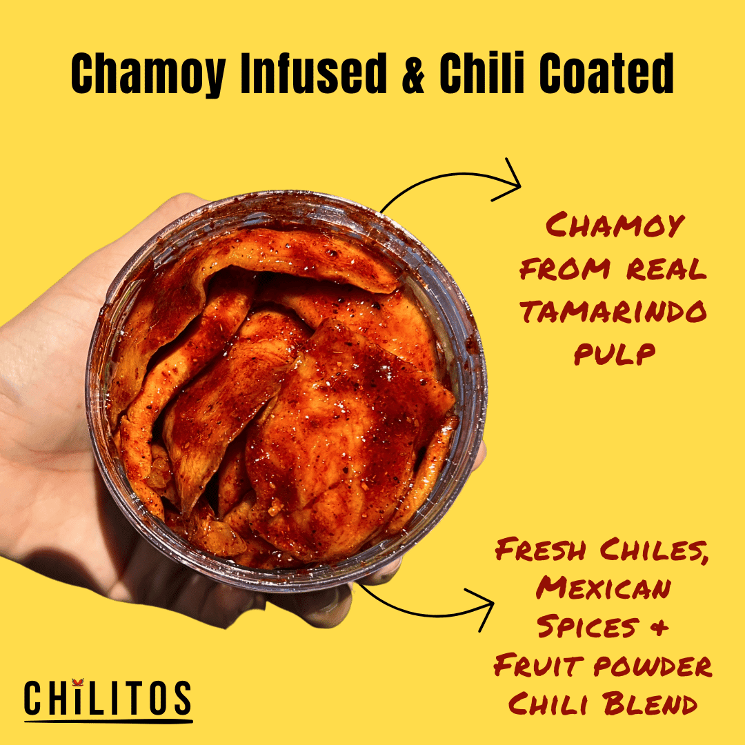 Chilitos Chamoy Dried Mango, Infused with Tamarindo Chamoy and Chili Coated Mango Seco Enchilado, 6 oz Bag