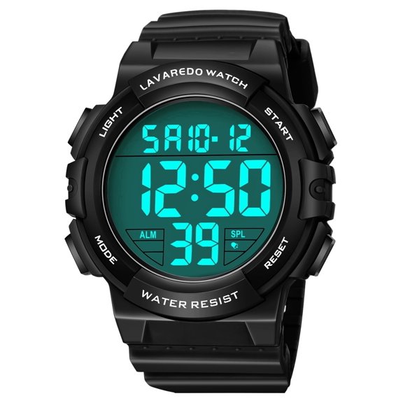 Men's Digital Sports Watch With Stopwatch/Alarm/Dual Time/ LED Backlight Outdoor Sports Waterproof Watch PU Strap Gifts for Man Christmas Gifts
