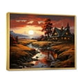 thumbnail image 2 of Designart "Country beauty Amber Sunset" Landscapes Floater Framed Canvas Wall Art, 2 of 7