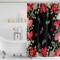 thumbnail image 2 of Valentines Love Heart Shower Curtain Set - 48" x 72" Washable Bathtub Curtain with 12 Hooks, Eucalyptus Red Love Heart Black Waterproof Fabric Stall Shower Curtains for Bathroom/Bathtub Décor, 2 of 6