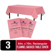 Exquisite 3 Count 54 x 70 Inch. Pink Rectangular Flannel Backed Table Cover