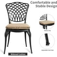 thumbnail image 4 of Bistro Set 3 Piece Rustproof Cast Aluminum Patio Furniture Set with 2 White Chairs and 1 Table for Outdoor Garden Balcony, 4 of 7