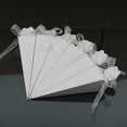 thumbnail image 3 of KAKOWELY 50pcs White Ice Cream Cone Shape Wedding Candy Box Triangle Design Chocolate Storage Case Delicate Treat Box Party Favor Paper Packing Gift Box with Chiffon Ribbon,6.1"X1.57"X1.57", 3 of 4