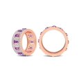thumbnail image 3 of 2.80 Carat (Ctw) African Amethyst and White Topaz Eternity Ring Band in Rose Plated Sterling Silver for Women, 3 of 6