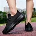 thumbnail image 4 of Womens Lace up Walking Sneakers Breathable Mesh Tennis Shoes Low Top Casual Athletic Cushioned Simple Daily Sneakers Black Size 10, 4 of 6