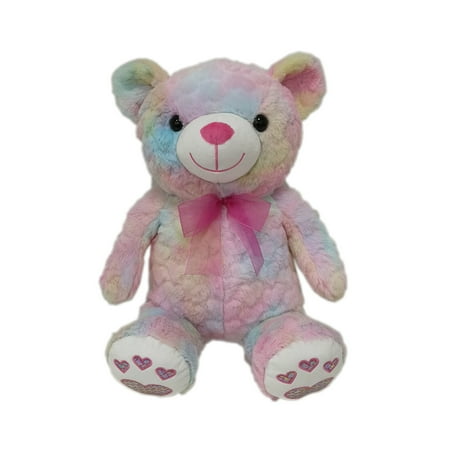 WAY TO CELEBRATE! 15.5" Pink Tie Dye Bear Plush Toy