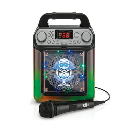 Singing Machine Groove Mini Karaoke System with Flashing Lights, Bluetooth, and 6 Voice-Changing (Best Voice Changer For Singing)