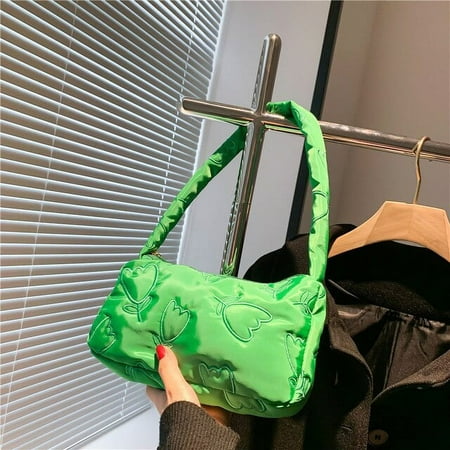 CoCopeaunt Fashion Embroidery Shoulder Bag Small Handbags And Purses Down Cotton Underarm Bags For Women Nylon Casual Top Handle Bag