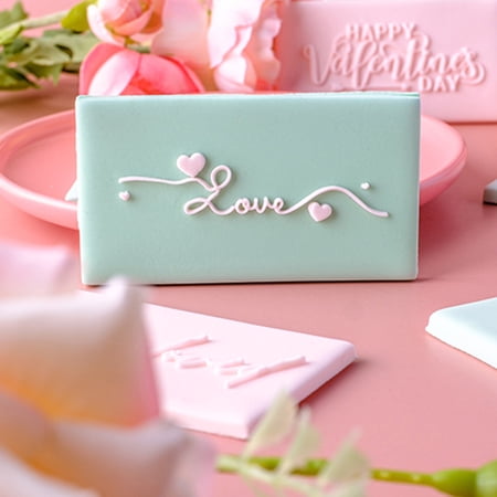 

Washranp Dessert Biscuit Mold Non-stick Food Grade DIY Plastic Cookie Cutter Love Theme Mold Valentines Day for Kitchen