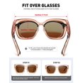 thumbnail image 4 of Gafas de sol polarizadas MEETSUN UV400 marrón claro para usar sobre lentes, 4 of 7