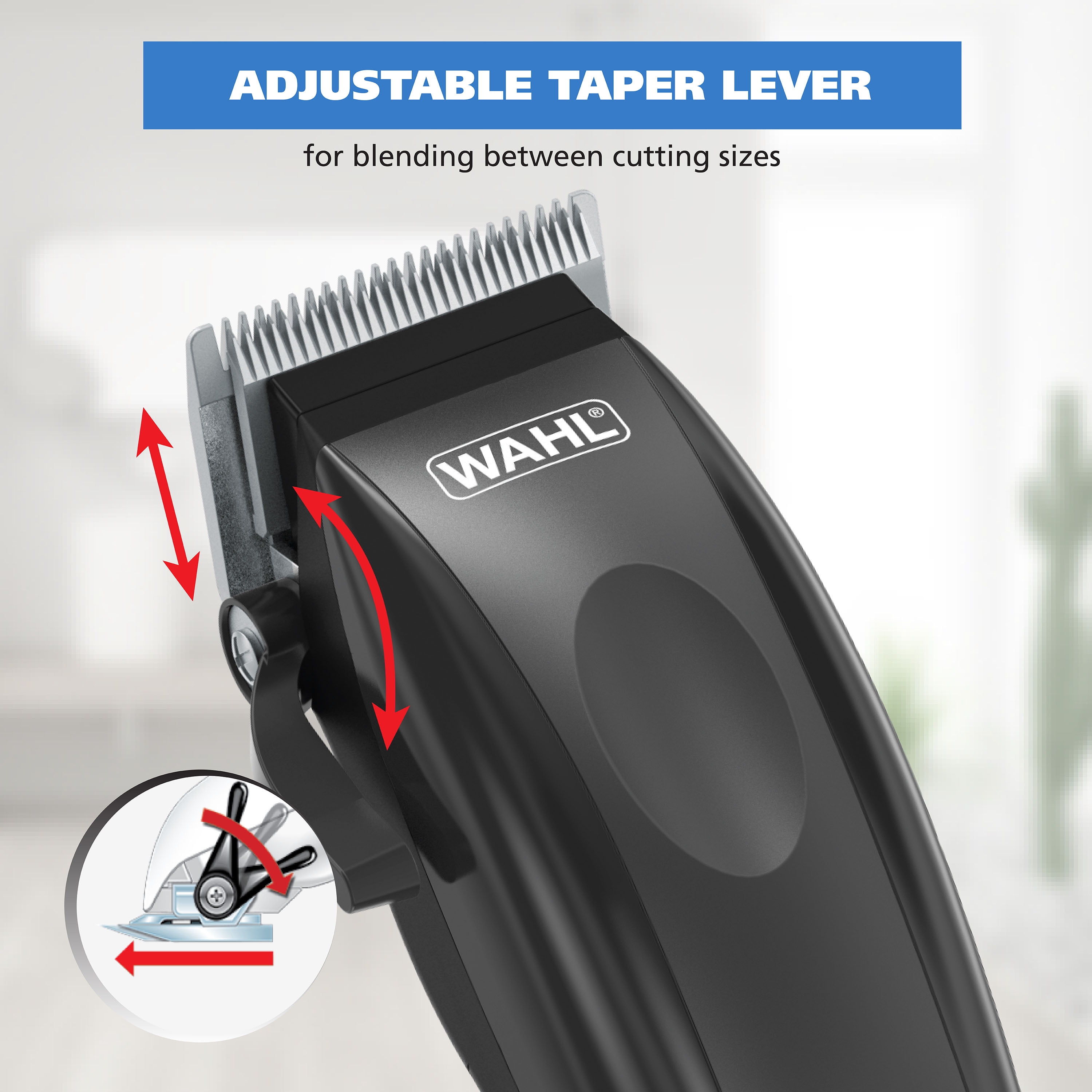 Wahl Basic Series Touch up Corded Pet Clipper, 10 Piece Dog Grooming Kit Black - 9653-1101