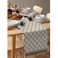 thumbnail image 5 of Table Runner Dresser Scarves 72 Inch Long, Country Morocco Tile Geometric Pattern Linen Dining Table Runners Vintage Brown Gray Tabletop Scarf for Wedding Holiday Party Kitchen, 5 of 7