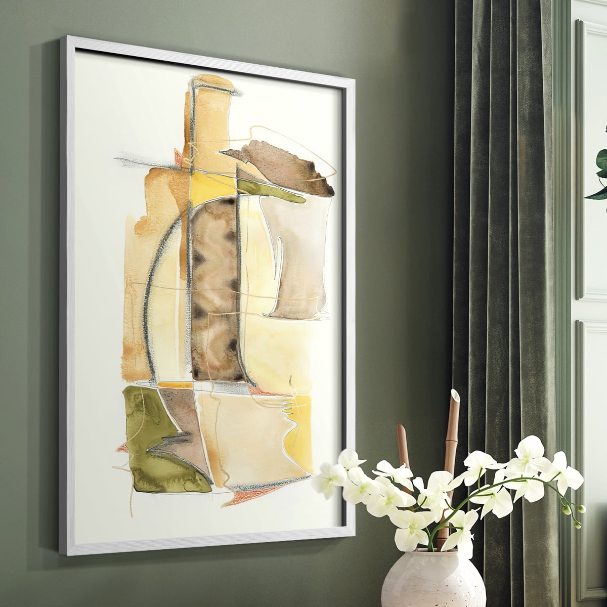 Brown Sugar II Framed Print in White Solid Wood Framed Print No Nail Hanging