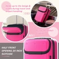 thumbnail image 3 of Euroco Luggage Sets 5 Piece, ABS Hardside Expandable Suitcase Set with TSA Lock Spinner Wheels and 2 Bags,20" Half-opening Carry on Luggage with USB Port for Travel,Pink(20"/24"/28"), 3 of 9