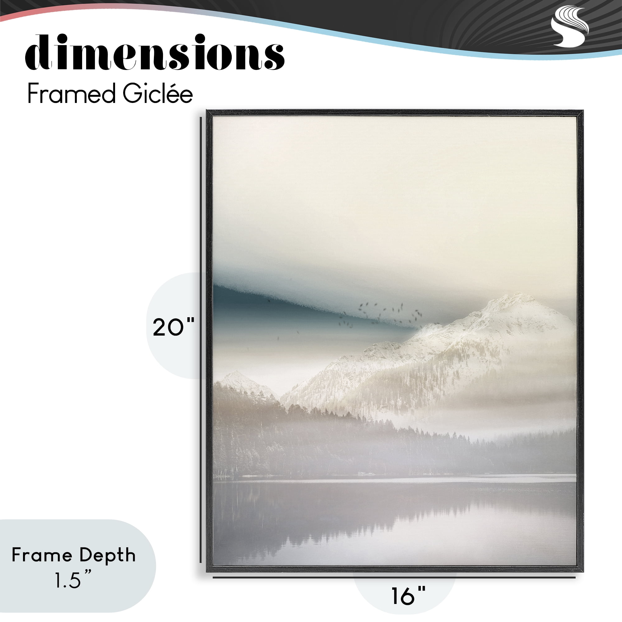Stupell Industries Mountainous Vanilla Landscape Black Framed Giclee Art, design by Gemma Bardot