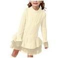 thumbnail image 1 of Splozh Robe d'Automne pour Tout-Petit Printemps et Automne Robe de Fête à Manches Longues pour Filles Motif Robe en Maille Beige, 3-4 Ans, 1 of 6