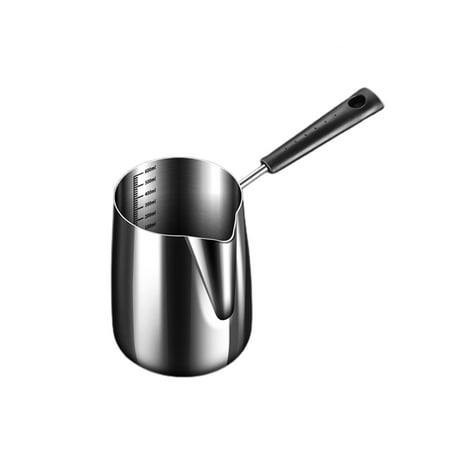 

Small Stainless Steel Milk Warmer Pot with Handle Butter Chocolate Melting Pot