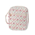 thumbnail image 3 of Neceser acolchado portátil para baño con bolsillo con cremallera, ideal como regalo. Lazo y rosa, 3 of 9
