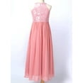 thumbnail image 6 of vastwit Flower Girls Halter Bridesmaid Dress Kids Chiffon Lace Wedding Pageant Formal Evening Gown Pink 12, 6 of 7