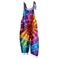 thumbnail image 2 of DDAPJ pyju Womens Rompers for Summer Linen Jumpsuits Loose Casual Wide Leg Overalls Tie Dye Print Jumpers Spaghetti Strap One Piece Pants Sales of The Day Clearance Prime Multicolor XXL, 2 of 5