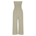 thumbnail image 4 of Hvot&aat Womens Casual Strapless Summer Jumpsuits Solid Color Wide Leg Romper with Pockets, 4 of 5