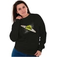 thumbnail image 4 of Funny Happy Face Saturn Planet Sweatshirt for Men or Women Brisco Brands X, 4 of 6