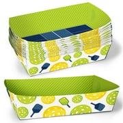 Big Dot of Happiness Pickleball Party Paper Food Trays, Disposable Food Boats for Birthday or Retirement, Picnic, BBQ, Double-Sided Paper Meal Holders for Nachos, Hot Dogs, French Fries - 12 Ct