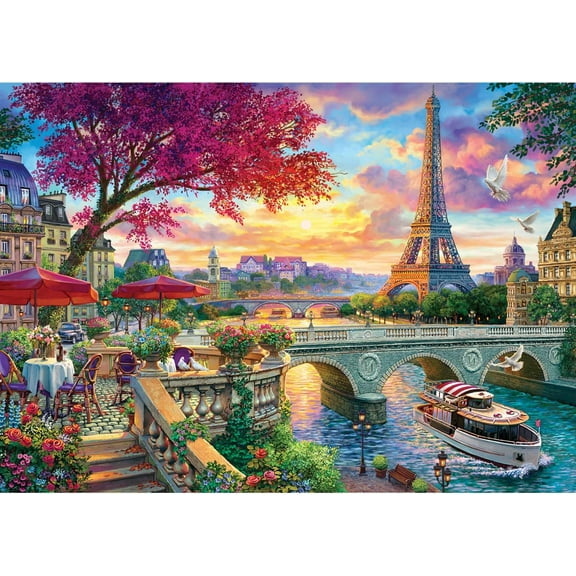Blooming Tower 1000 Piece Jigsaw Puzzle for Adults, Eiffel Tower Landscape, Challenging Art Puzzle for Family Game Night, Gift for Teens & Adults