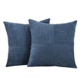 thumbnail image 2 of Sofa Pillow Covers, Decor for Living Room, Cozy Home Decor, Square Pillow Covers, 2Pc 18X18 Inch Corduroy Modern Solid Color Throw Pillow Set, Soft Striped Pillow Covers, Home, 2 of 7
