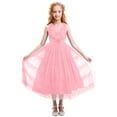 thumbnail image 5 of IBTOM CASTLE Girls Flower Vintage Lace Princess Long Dress for Kids Tulle Pageant Formal Party Wedding Floor Dance Evening Gown 11-12 Years Pink, 5 of 8