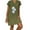 4# Army Green womens summer dresses clearance sale, variant on Dyegold Sundresses for Women Casual Summer - Sun Dress Womens V Neck Short Sleeve Dandelion Print Cotton Linen Plus Size Graduation Midi ​​ T Shirt Sun Dresses