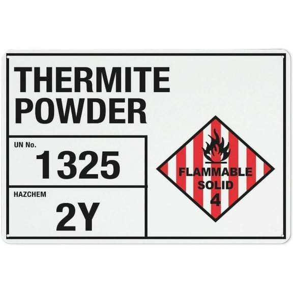Metal Sign Thermite Powder 1325 2Y Funny Vintage Tin Signs 8 X 12 Inch Wall Art Decor Iron Poster For Home Farmhouse Bar Cafe Yard Indoor Outdoor Gift
