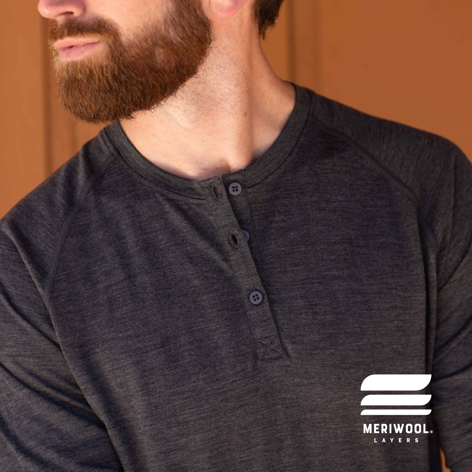 MERIWOOL Men's Base Layer Long Sleeve Henley Lightweight Merino Wool  Thermal